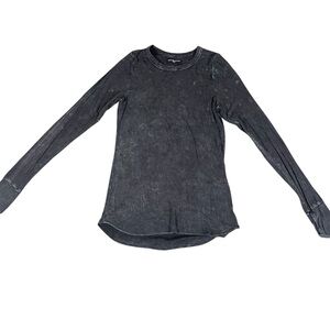 Michael Lauren Slate Gray Long Sleeve Ribbed Tee